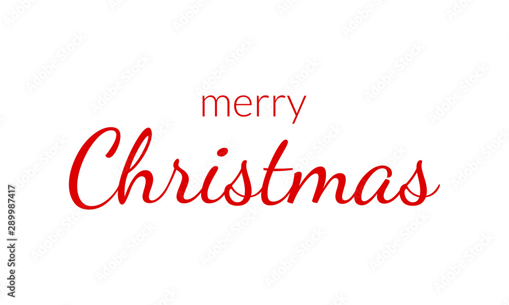 Merry Christmas text. Xmas greeting card or banner template. Vector illustration.