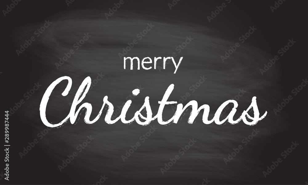 Merry Christmas text. Xmas greeting card or banner template isolated on blackboard texture with chalk rubbed background. Vector illustration. Merry Christmas text. Xmas greeting card or banner template isolated on blackboard texture with chalk rubbed background. Vector illustration.