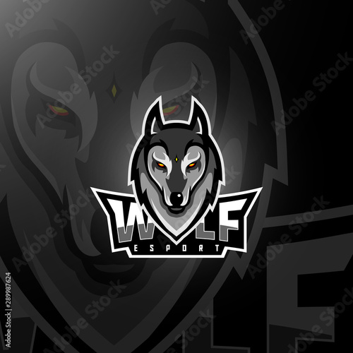 Wolf head gaming logo esport