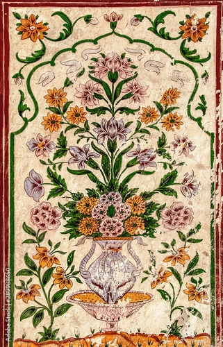 Floral mosaic art of the Mughal Empires
