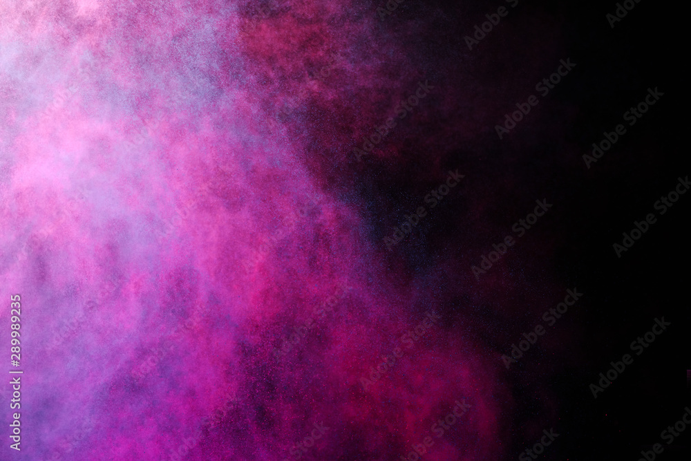 Freeze motion of colored dust explosion isolated on black background. Freeze motion of colored dust explosion isolated on black background.