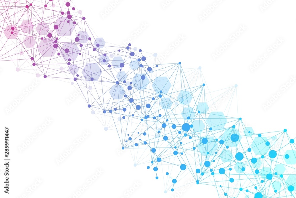Science network pattern, connecting lines and dots. Technology hexagons structure or molecular connect elements. Science network pattern, connecting lines and dots. Technology hexagons structure or molecular connect elements.