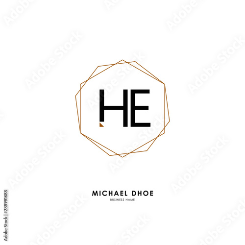 H E HE Initial logo letter with minimalist concept. Vector with scandinavian style logo.