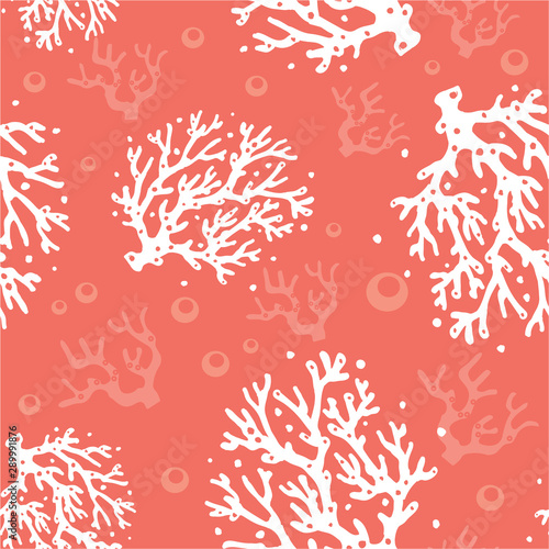 Coral seamless pattern. Living coral