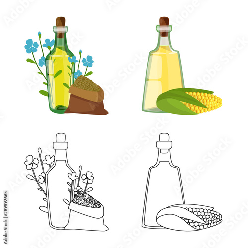 Vector design of healthy and vegetable icon. Collection of healthy and agriculture stock symbol for web.