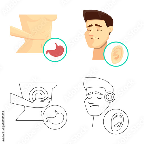 Isolated object of hospital and rendering sign. Collection of hospital and help vector icon for stock.