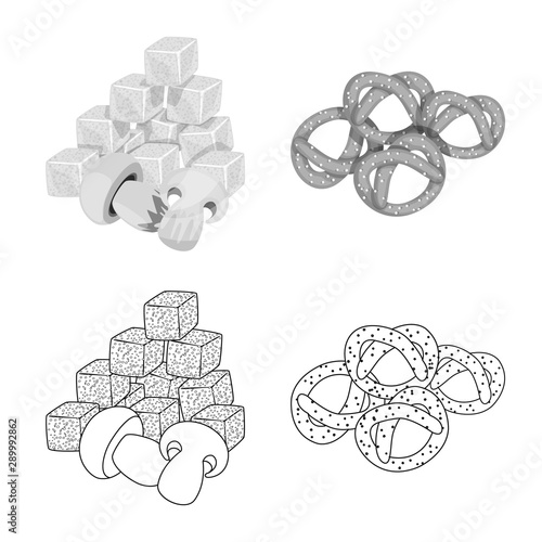 Isolated object of taste and seasonin symbol. Collection of taste and organic stock vector illustration.