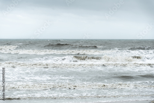 close up of dark waves in the bad weather, nature background