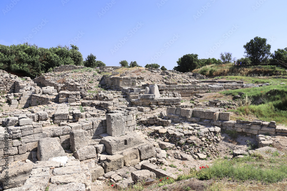 Ruins of gate in Troy city, Turkey