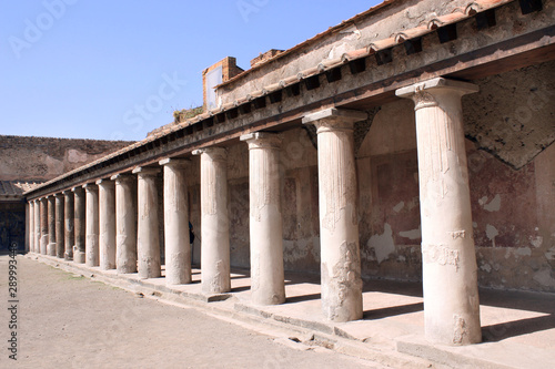 Terme Stabiane columns in Pompeii, Italy