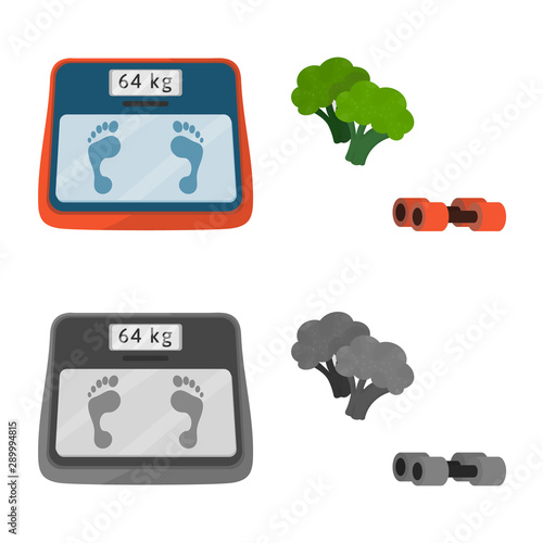 Vector design of diet and treatment logo. Set of diet and medicine stock vector illustration.