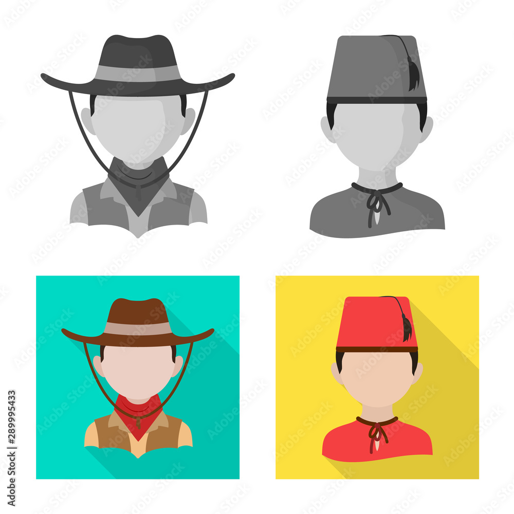 Vector design of imitator and resident logo. Set of imitator and culture stock vector illustration.