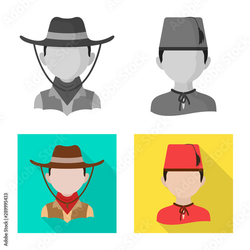 Vector design of imitator and resident logo. Set of imitator and culture stock vector illustration.