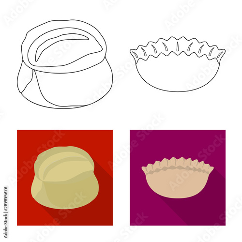 Vector illustration of products and cooking logo. Set of products and appetizer vector icon for stock.