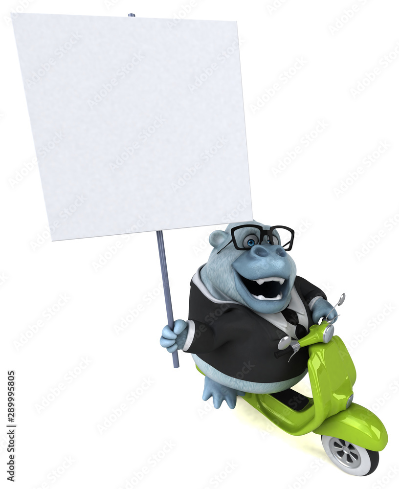 Fun white gorilla - 3D Illustration Fun white gorilla - 3D Illustration