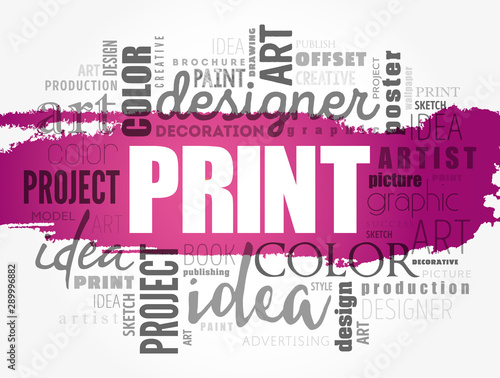 PRINT word cloud, creative business concept background