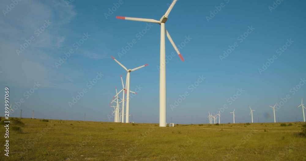 Field of wind generators near the sea Field of wind generators near the sea