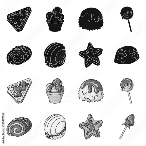 Vector illustration of confectionery and culinary sign. Collection of confectionery and product vector icon for stock.