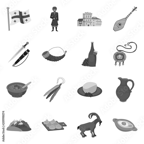Isolated object of attributes and tourism icon. Set of attributes and national vector icon for stock.