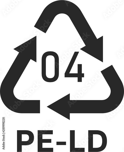 Linear Low-density Polyethylene 04 PE-LD Icon Symbol