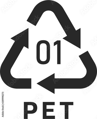 Polyethylene Terephthalate 01 PET Icon Symbol
