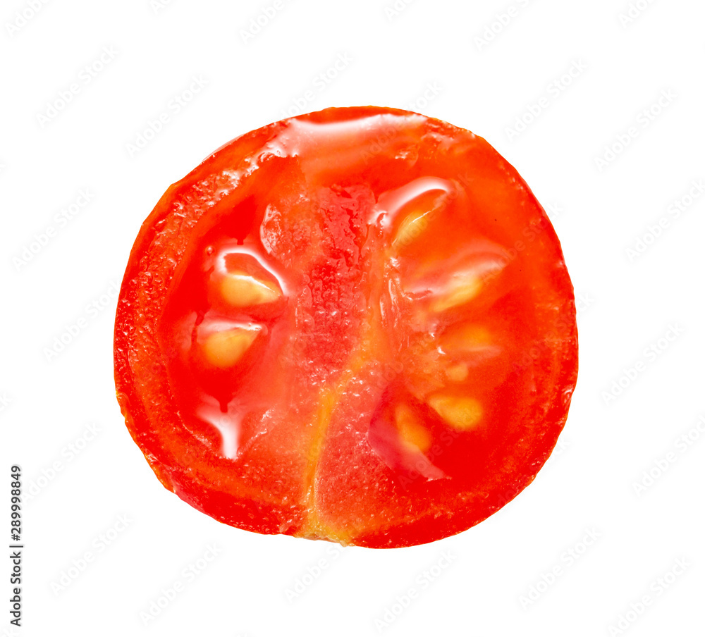 fresh cherry tomatoes on a white background