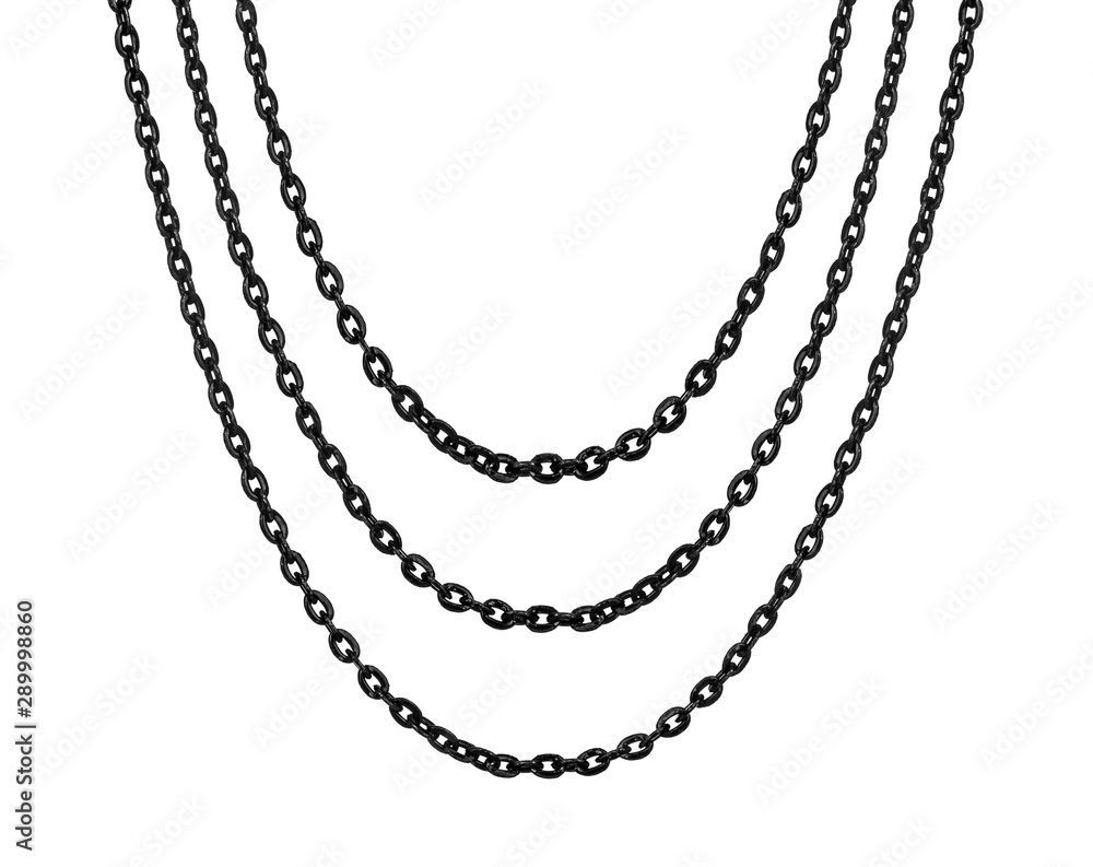 Black chain isolated on white background closeup Black chain isolated on white background closeup