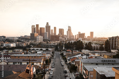 Los Angeles Downtown Sunset Colors photo