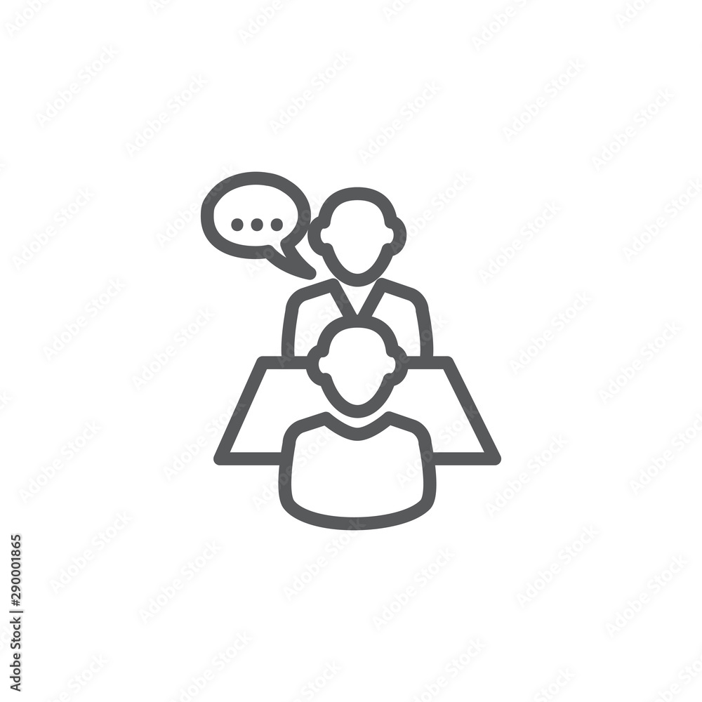 Interview Line Icon on white Interview Line Icon on white