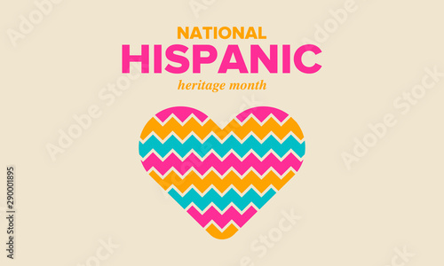 National Hispanic Heritage Month in September and October. Hispanic and Latino Americans culture. Celebrate annual in United States. Poster, card, banner and background. Vector illustration