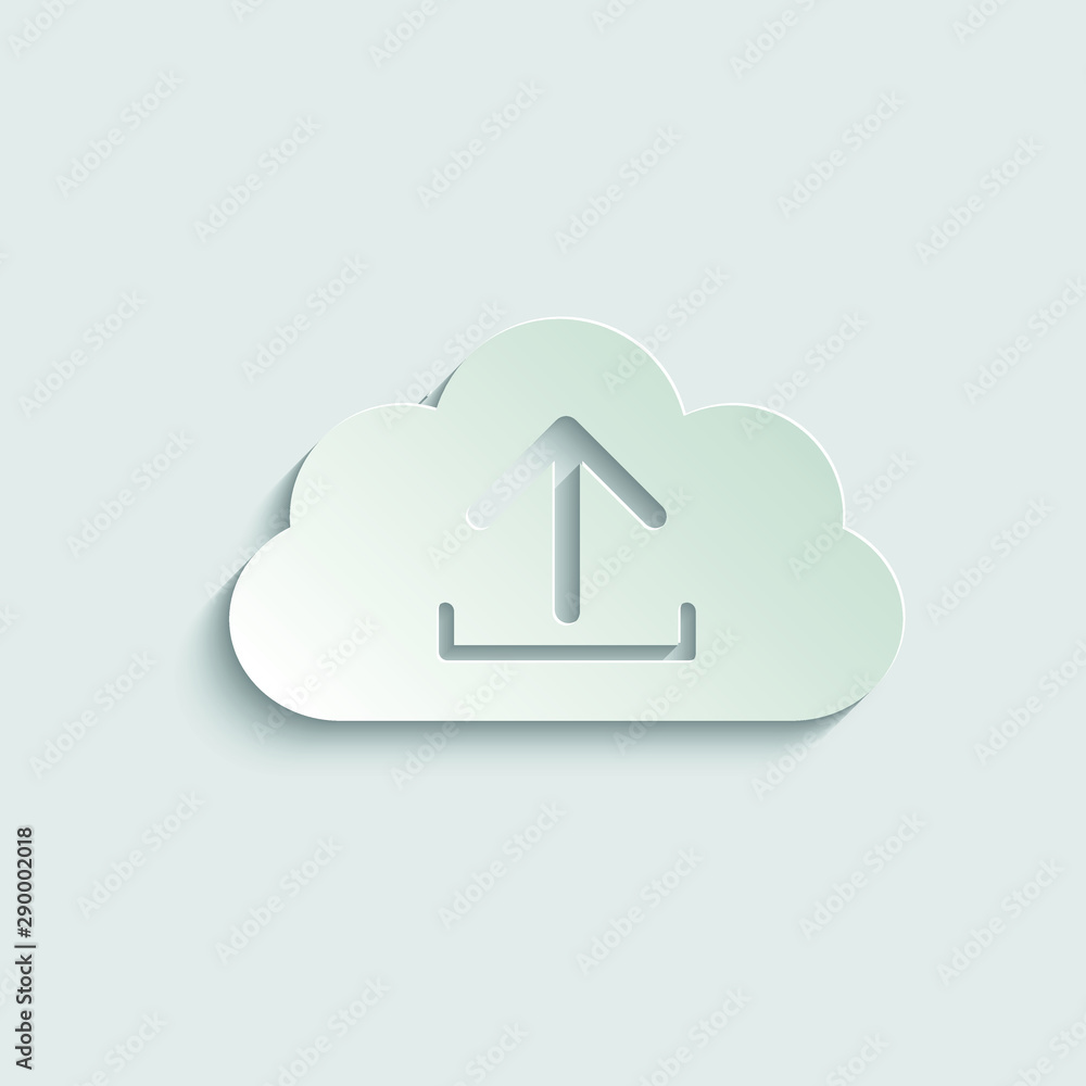 upload icon. Cloud upload vector Icon. paper icon with shadow upload icon. Cloud upload vector Icon. paper icon with shadow