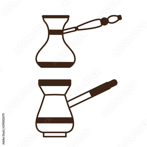 Turkish Coffee Pot and Arabic Cezve Line icons