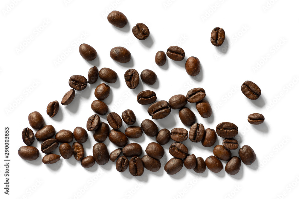 Coffee beans on a white background Coffee beans on a white background