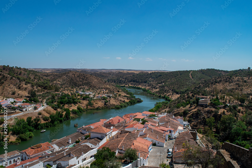 town view on the river in Portugal