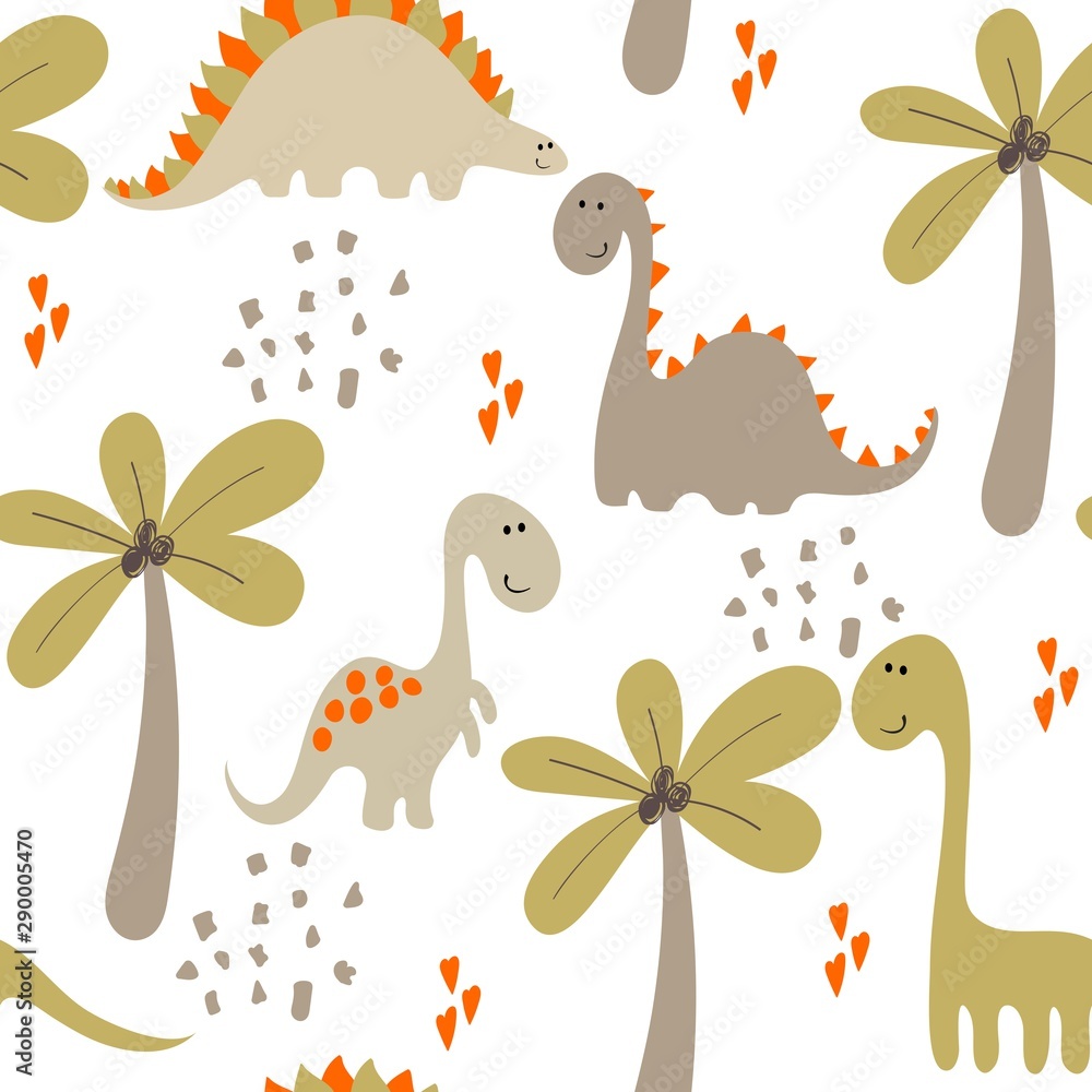 Obraz premium Seamless dinosaur pattern.