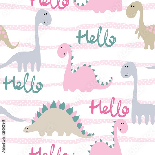 Seamless dinosaur pattern.