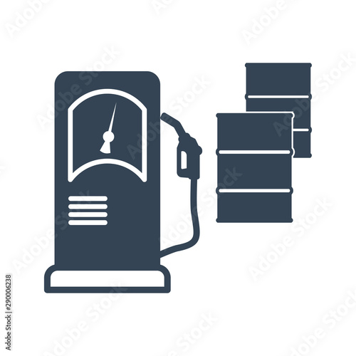 black icon gas station, barrel