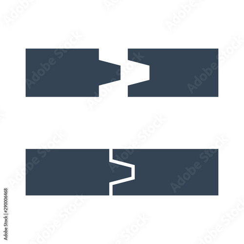 black icon woodworking joints two wooden parts