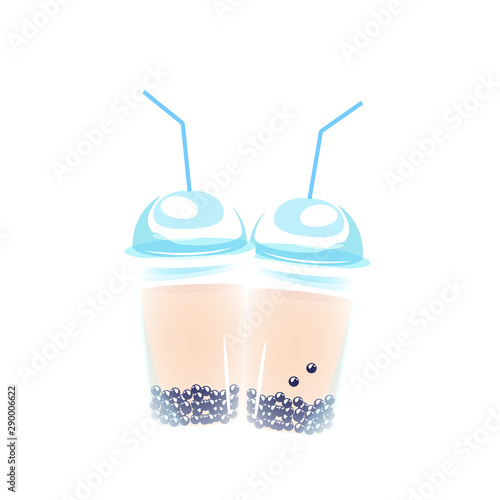 Tea bubbles cup, vector illustration