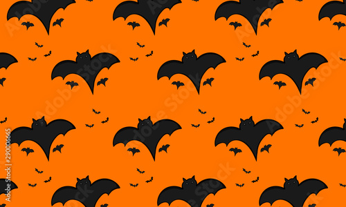 Halloween Seamless Bat Pattern Background Vector Illustration