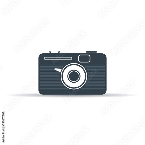 old retro camera icon. vector symbol on white