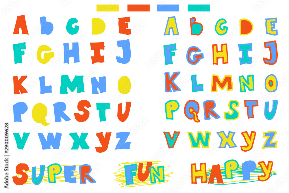 bright alphabet for children