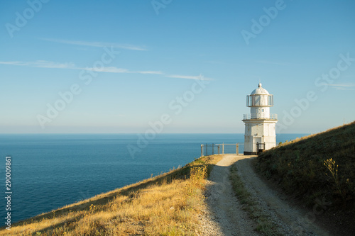 Road Path To Meganom Lighthouse On Cape Meganom In Crimea.