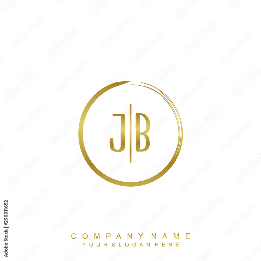 JB initials with a golden circle brush template JB initials with a golden circle brush template