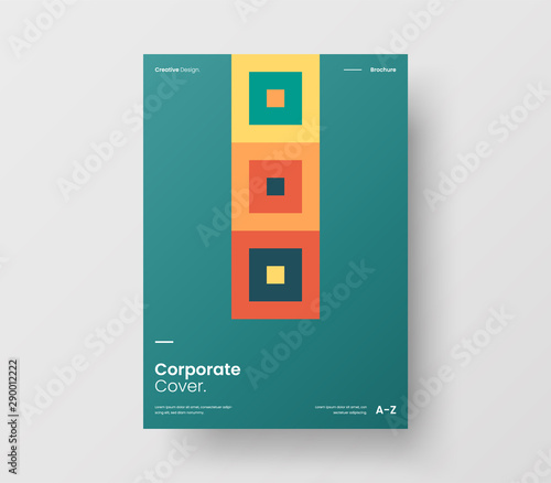 Amazing business presentation vector A4 vertical orientation front page mock up. Modern corporate report cover abstract geometric illustration design layout. Company identity brochure template.