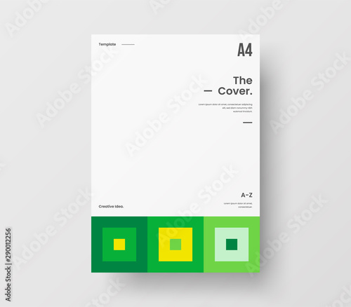 Amazing business presentation vector A4 vertical orientation front page mock up. Modern corporate report cover abstract geometric illustration design layout. Company identity brochure template.