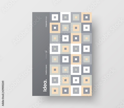 Amazing business presentation vector A4 vertical orientation front page mock up. Modern corporate report cover abstract geometric illustration design layout. Company identity brochure template.