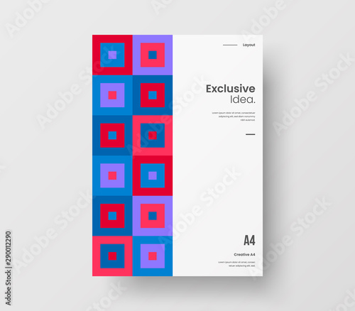 Amazing business presentation vector A4 vertical orientation front page mock up. Modern corporate report cover abstract geometric illustration design layout. Company identity brochure template.