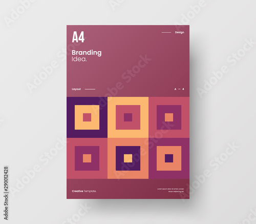 Amazing business presentation vector A4 vertical orientation front page mock up. Modern corporate report cover abstract geometric illustration design layout. Company identity brochure template.