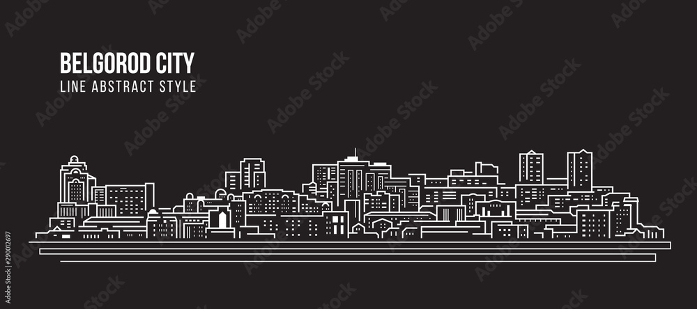 Cityscape Building Line art Vector Illustration design - Belgorod city